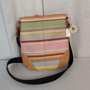 Coach Multicolor Striped Crossbody Bag 2 Hang Tags EUC